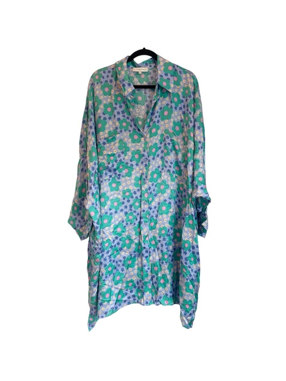 Anthropologie Corey Lynn
Calter Printed Shirt Dress Long Sleeve Blue Size2X NWOT - Picture 8 of 14